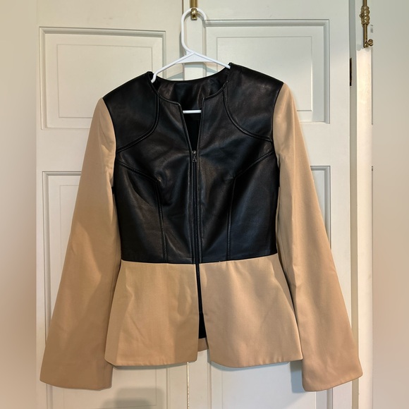 Karolina Zmarlak Jacket Size 4, Leather and Wool - Picture 2 of 8